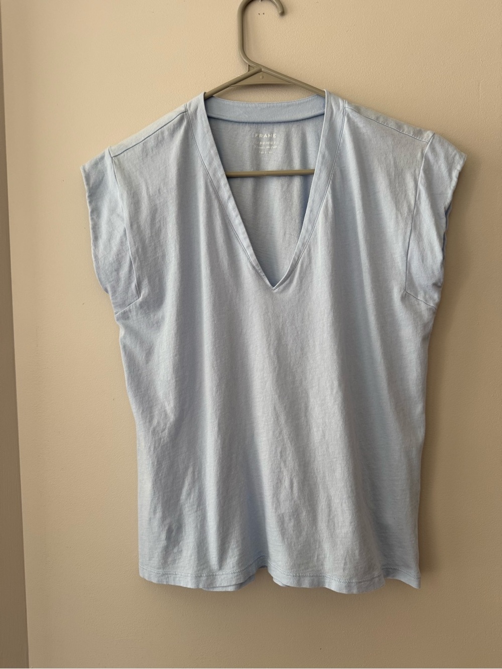 Frame Denim Light Blue V-Neck Tank Top Size XS